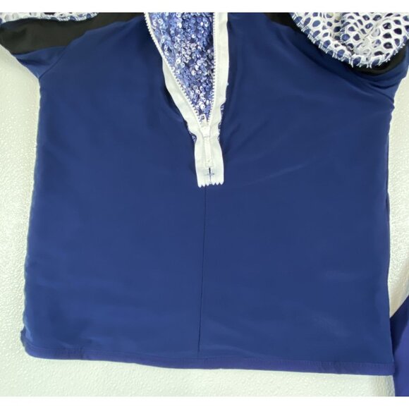 Awish Come True Girls Big Energy Blue Sequin Hip Hop Jacket Pants Costume Set - Picture 9 of 13